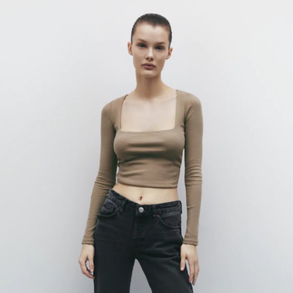 ZARA SQUARE NECK SHIRT